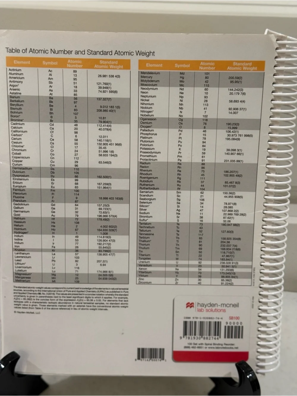 NEW Student Lab Chemistry Notebook by Hayden-McNeil Lab Solutions